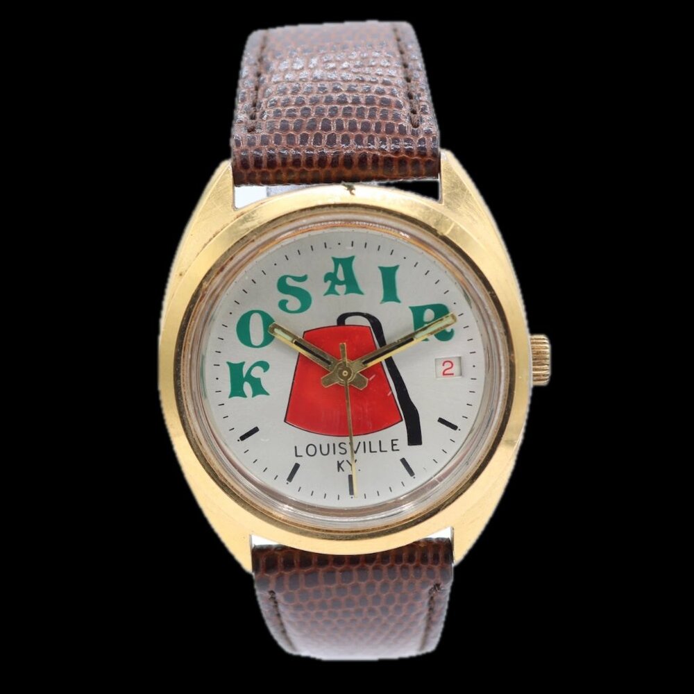 Vintage 36mm Clinton Shriners Men's Automatic Wristwatch Felsa Base Metal